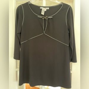 Max Studio Leather Detail Top